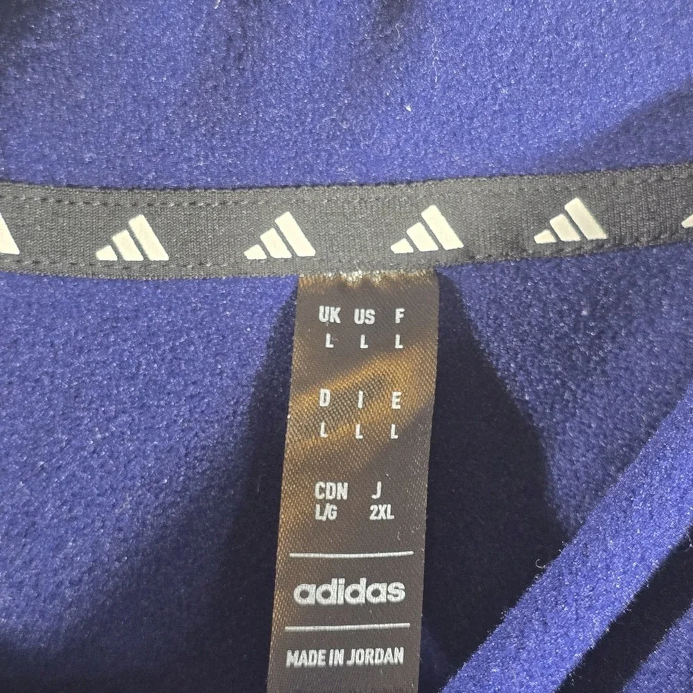 NEW Adidas Hoodie Mens Large Blue Pullover Game and Go Logo Aeroready Sweatshirt